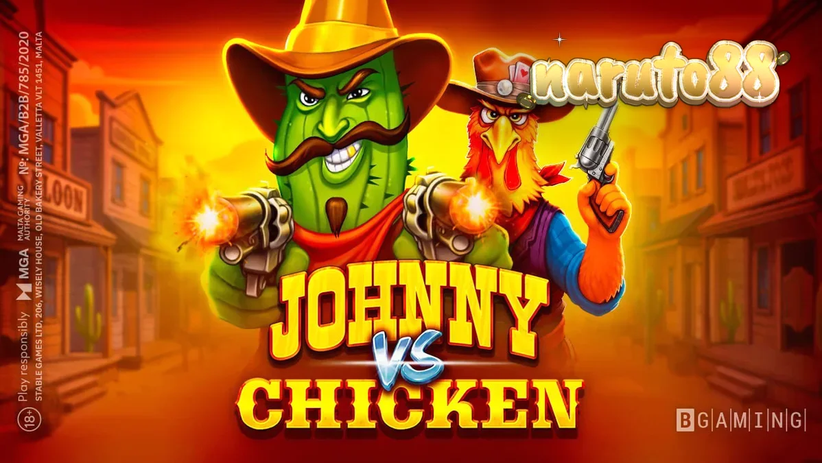 Tampilan visual karakter Johnny Cash dan Chicken dalam slot bertema Wild West